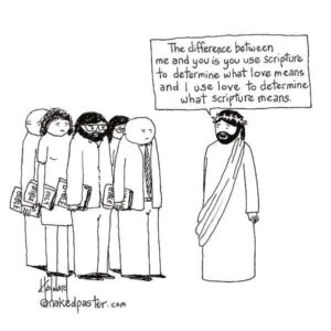 Jesus on interpreting Scripture cartoon