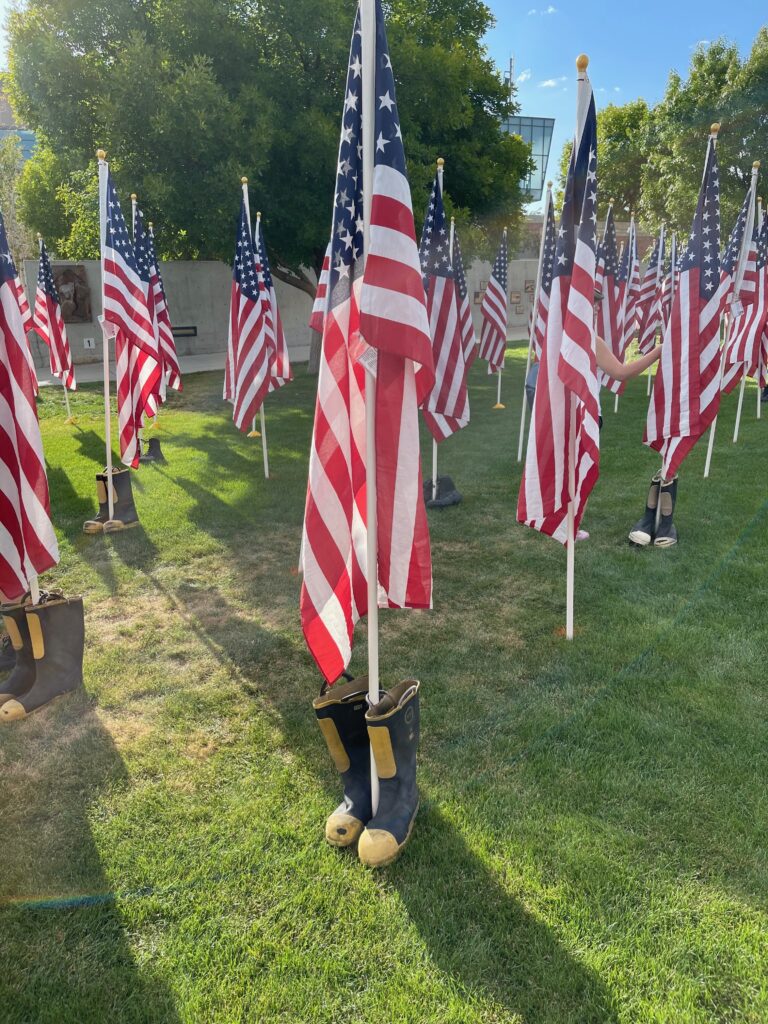 Close-up of some of the flags