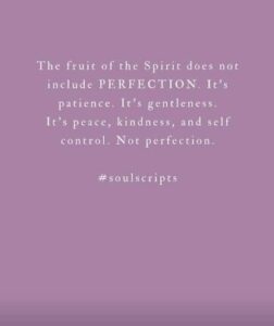 perfection is not a fruit of the Spirit meme