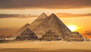 image of the pyramids at Giza In Cairo, Egypt