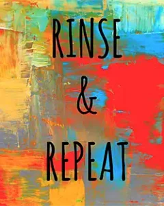 rinse and repeat decorative graphic