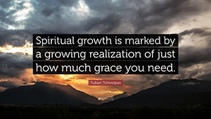 spiritual growth is marked by a growing realization of just how much grace you need